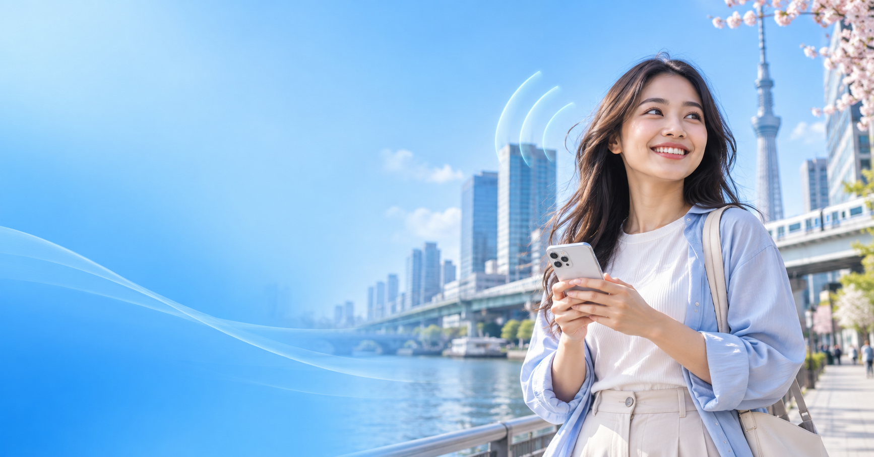 スマートフォンを持つ女性